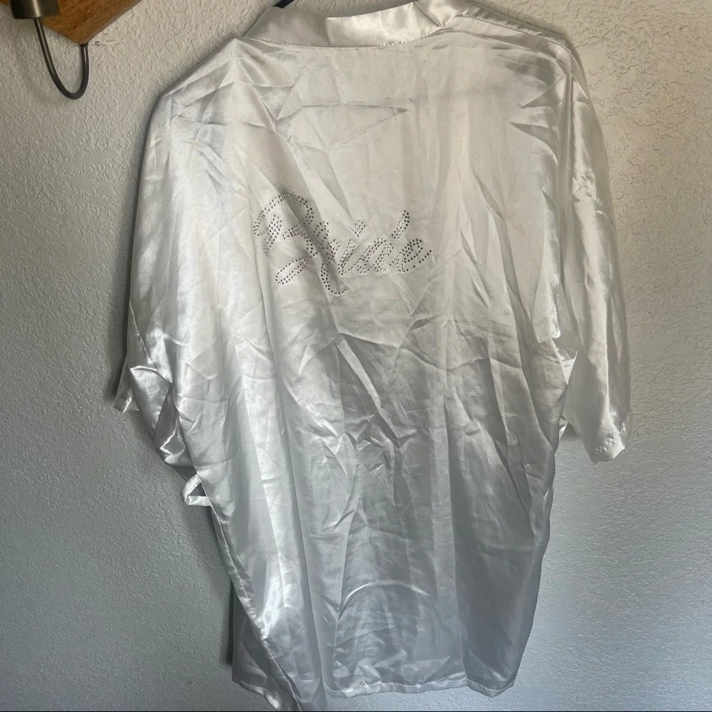 Rhinestone Bride Wedding Party Satin Kimono Robes for Getting Ready